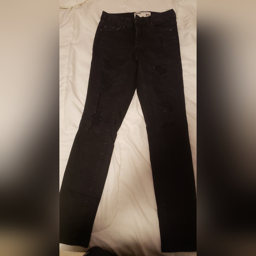 Edgy Black Distressed Garage Pants